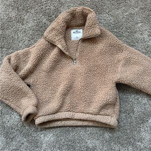 Hollister Beige Sherpa Half-Zip